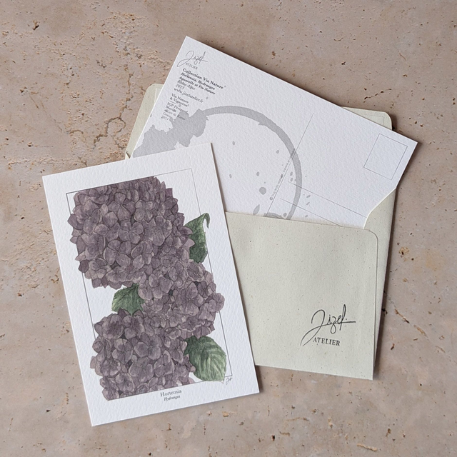 Carte postale - Vin Nature - Hortensias