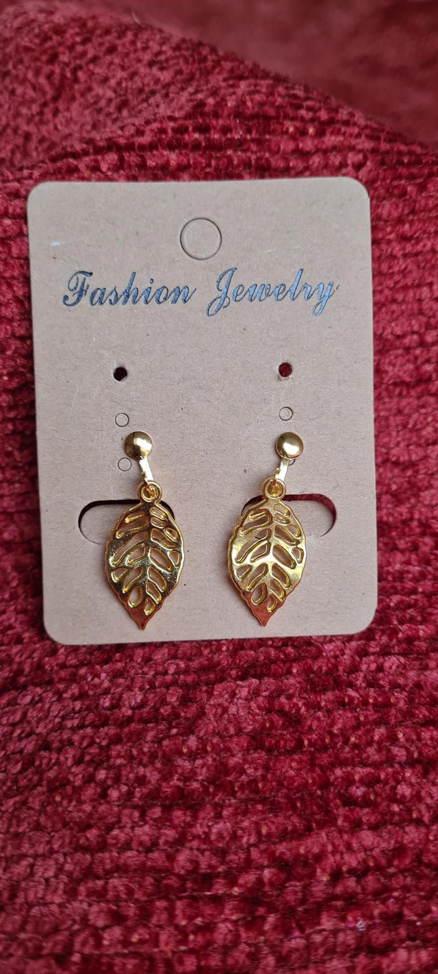 Gold Leaf Skeleton Earrings