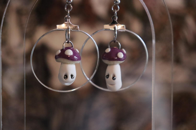 Boucles d’oreilles Mycélien n°1