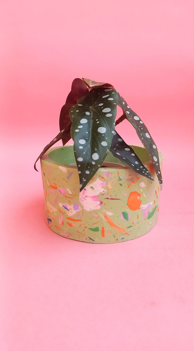 Osłonka na doniczkę, jasnozielona doniczka lastryko, pojemnik dekoracyjny