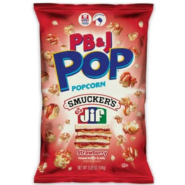 Candy Pop Popcorn Beurre de Cacahuète et Confiture de Fraise 149g