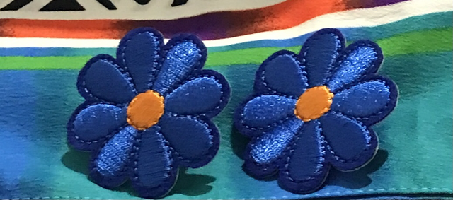 Blue Fabric Studs Plain - FSP21