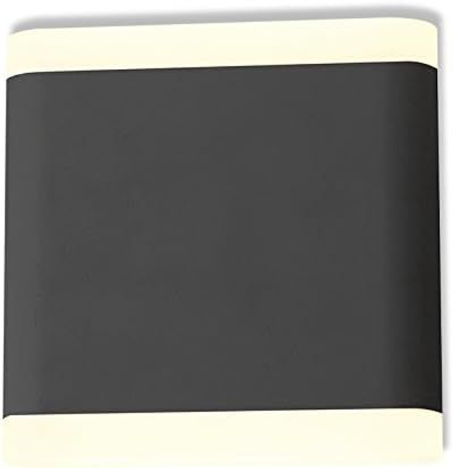 Applique murale LED 6W 530 LM 115mm carré 4000°K Gris Anthracite IP54, Aluminium/PC, 6 W, (H x L)-110 x 115 mm [Classe énergétique A+]