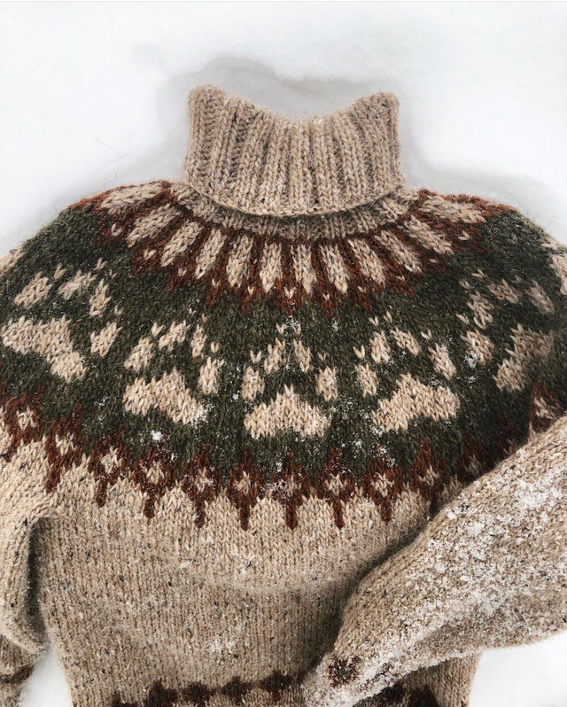 Wilderness Sweater Kit - Col 23 (Beige Tweed Lopi Mix) - Wool & Pattern - Linka Neumann