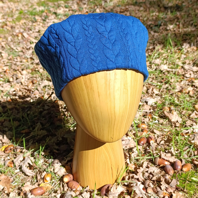 Bonnet Helena - Bleu canard torsades