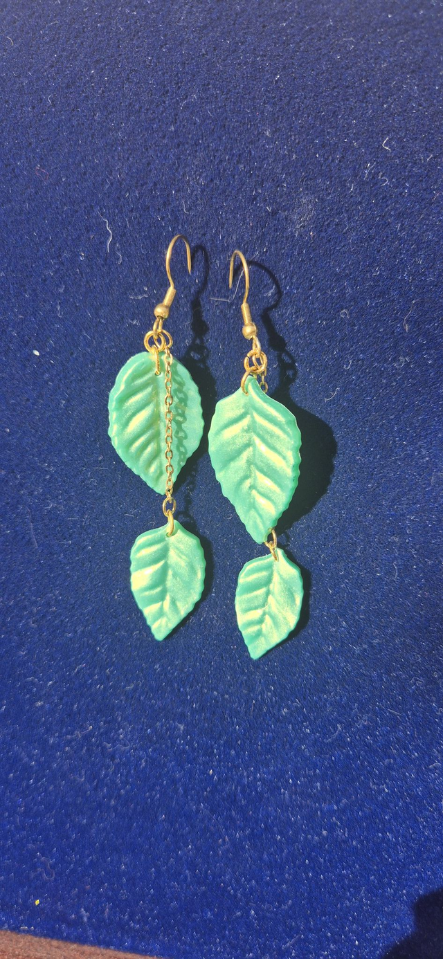 duo de feuille botanique turquoise et or