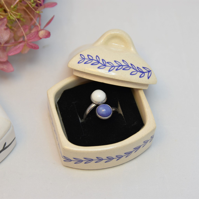 Keramická ozdobná krabička na šperky Větvičky II.