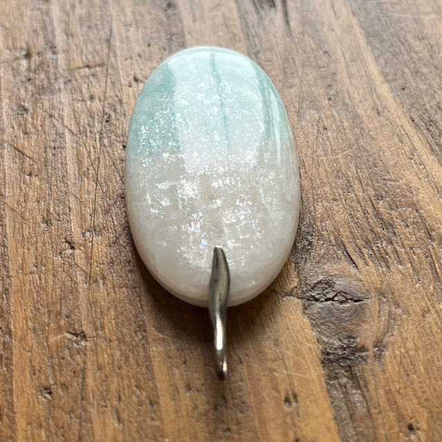Pendentif en Amazonite et bélière argent - Paillettes incroyables !
