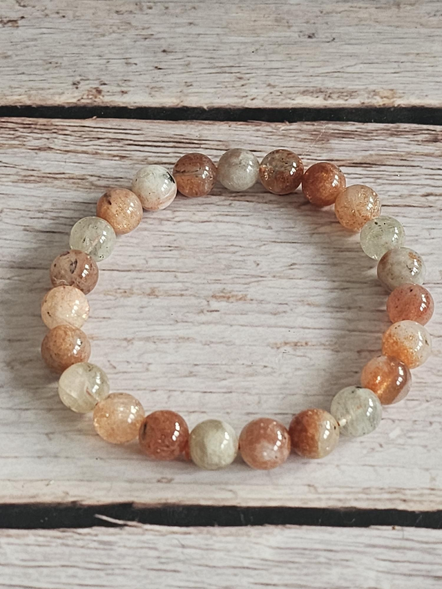 Bracelet en Héliolite (Pierre de soleil) – 8 mm