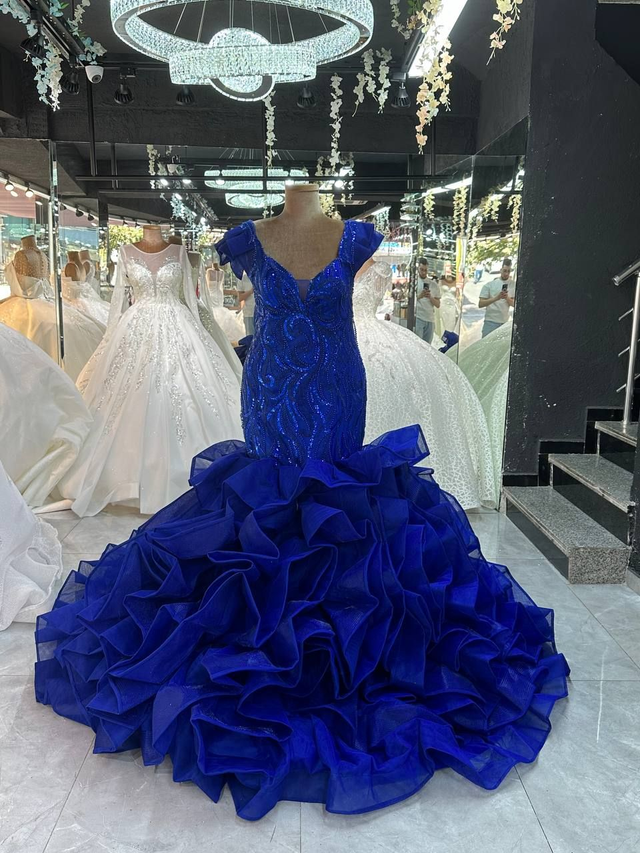 Robe de Mariée Sirène Col U à Strass / Réf : RMS36