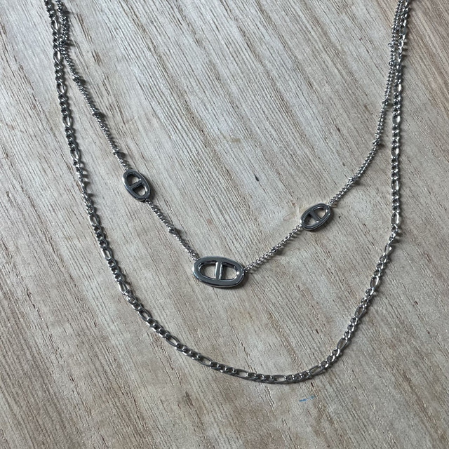 Collier Double Maille Marine  