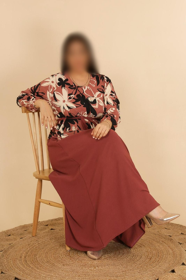 ROBE LONGUE FLEURIE ROSE