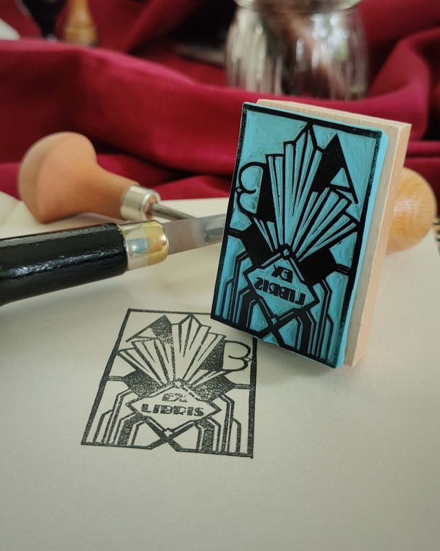 Ex-libris éclat art déco - Tampon personnalisé