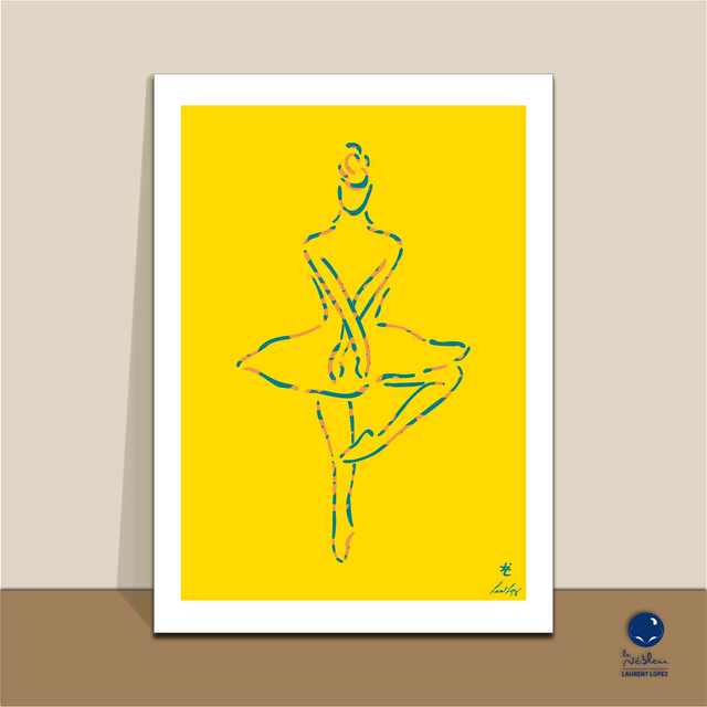 AF04 "La danseuse - Jaune" 50x70 cm
