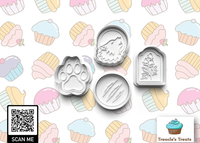 Halloween Werewolf theme Fondant/cookie stamps with cutters