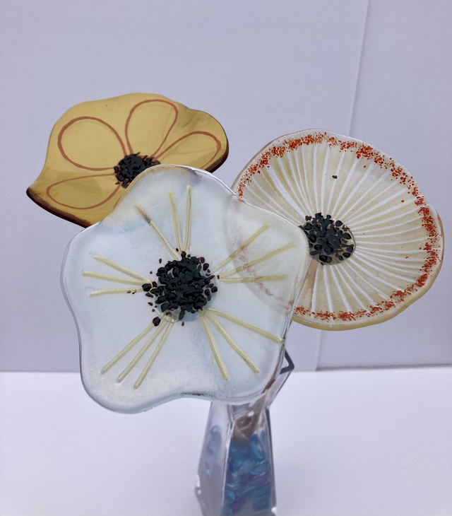 Everlasting flower - set of 3 - amber