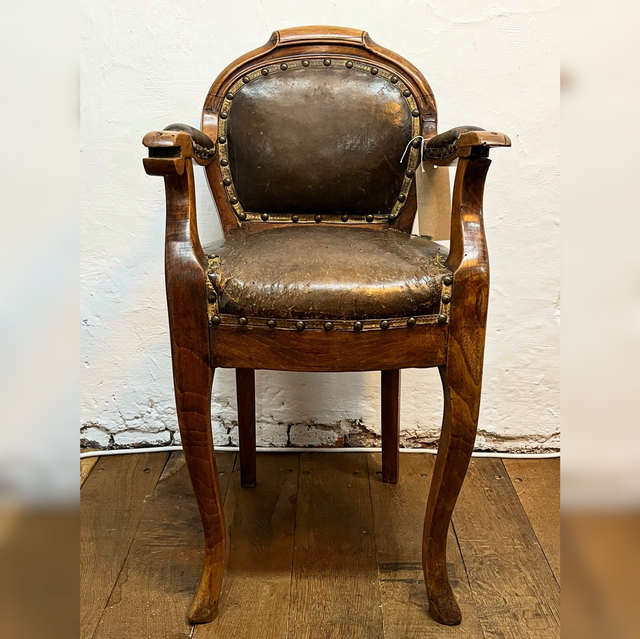 Early 19th Century Georgian Child’s Chair — Rosewood Frame & Original Patinated Leather