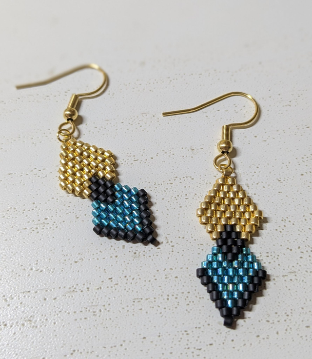 07-Boucles d&#039;oreilles losange grand modèle version 2