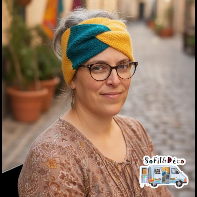 Bandeau tricot croisé 