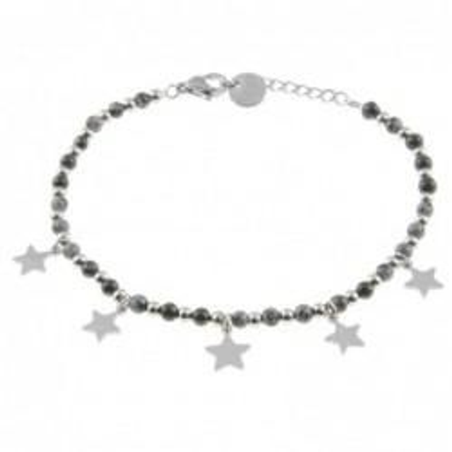 Bracciale donna con pietre naturali bijoux e charms a stella 