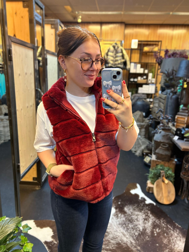 Teddy gilet bordeaux