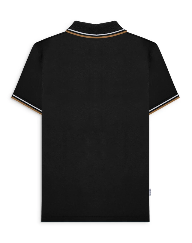 Lambretta SS4020 Vertical Stripe Polo - Black/Tobacco