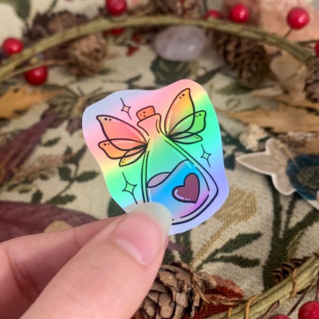 Sticker holographique - Fiole rainbow