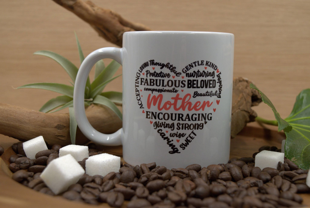 Mother Word Cloud Mug – Thoughtful Gift for Mum, 10oz Ceramic Mug