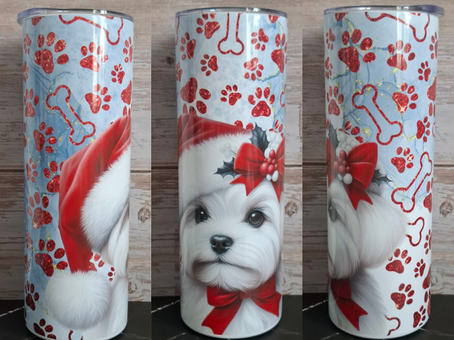 Gourde Canette Noël bichon