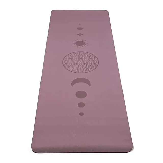 Tapis de Yoga TPE Fleur de Vie lilas Premium 61 × 183 × 0,5 cm  |  Yogi &amp; Yogini 