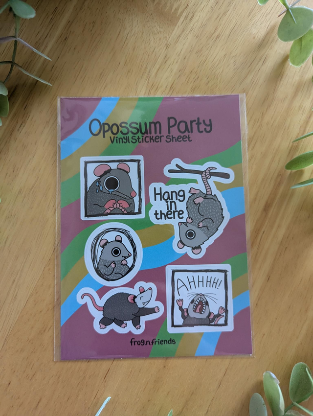 "Opossum Party" Vinyl sticker sheet 