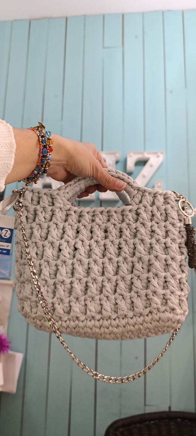 Bolso Red trapillo plateado lúrex 