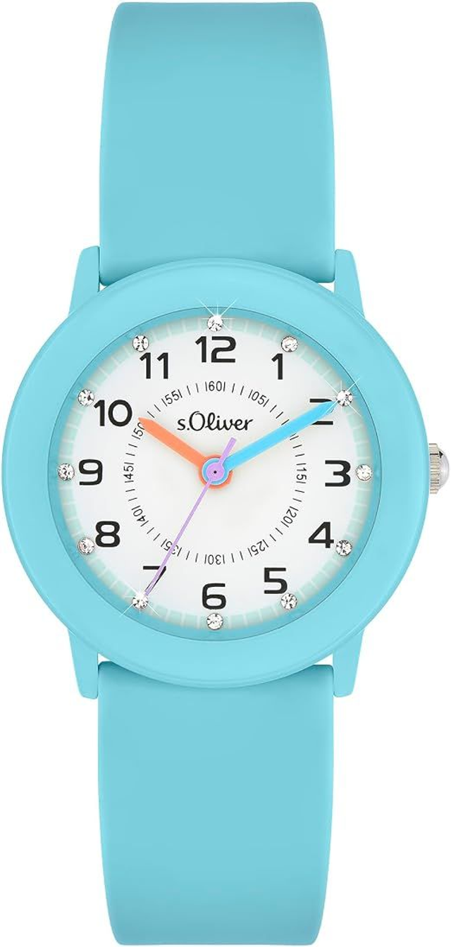 s.Oliver Kinderuhr- 29 mm - widerstandsfähiges Silikonband - 3 ATM wasserfest - analoge Armbanduhr