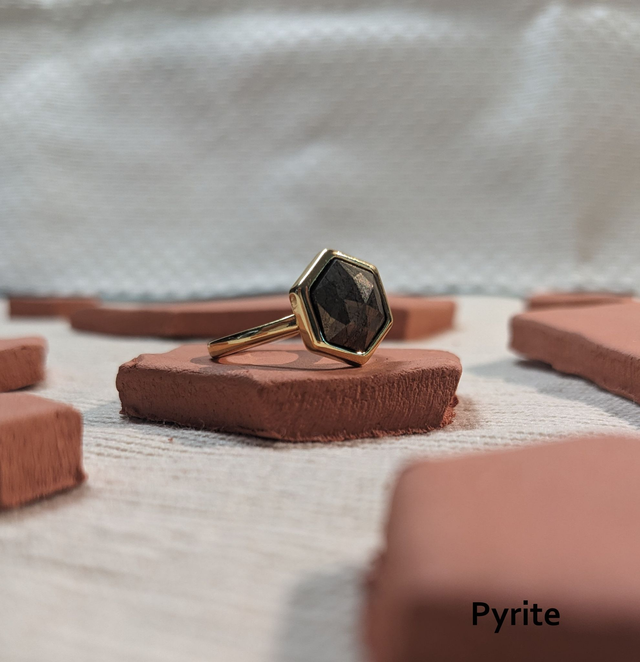 PRECOMMANDE - "Gema" - Bague Plaqué Or, (5 Pierres au choix)