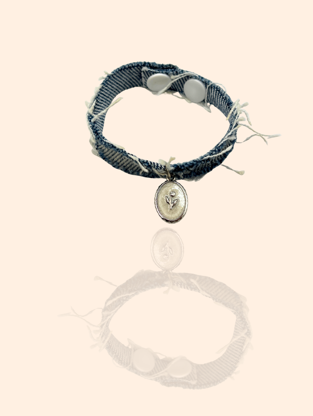 Bracelet en jeans "MEDAILLON"