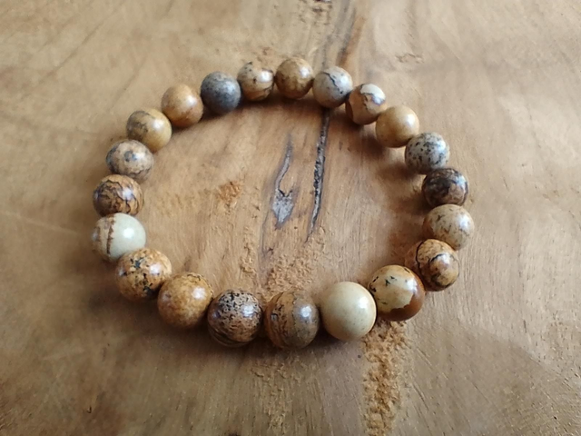 Bracelet Jaspe paysage - 8 mm