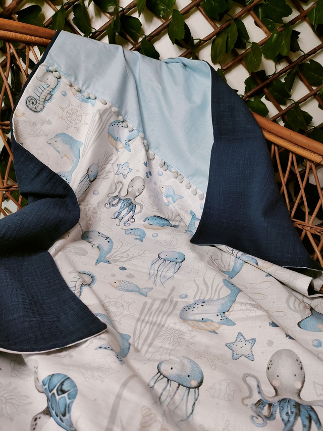 Couverture légère thème marin - Personnalisable