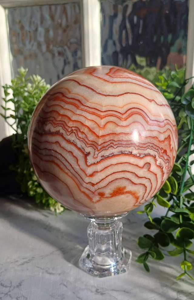 Tri Colour Banded Caclite  aka Rainbow Calcite Sphere XL