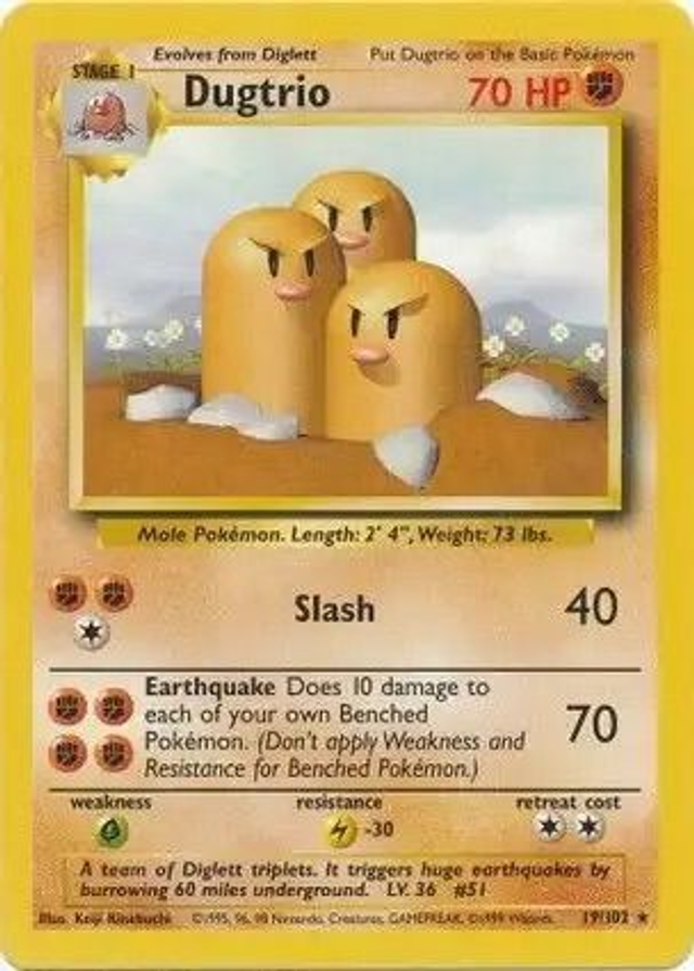 Dugtrio - 19/102 (Base Set Unlimited)