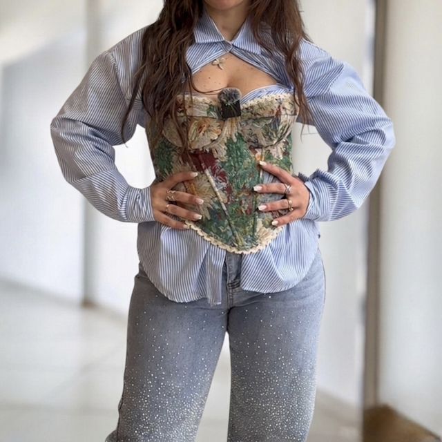 Bustier Floreale Verde