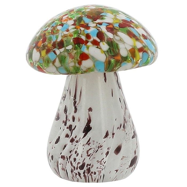 Handmade Art Glass Mushroom Ornament – Colourful Glass Collectable