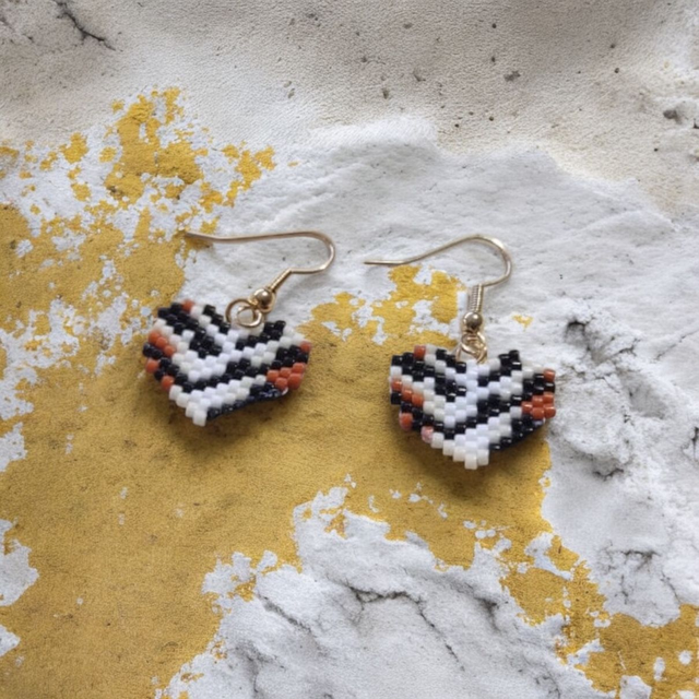 Boucles d&#039;oreilles coeur tigré