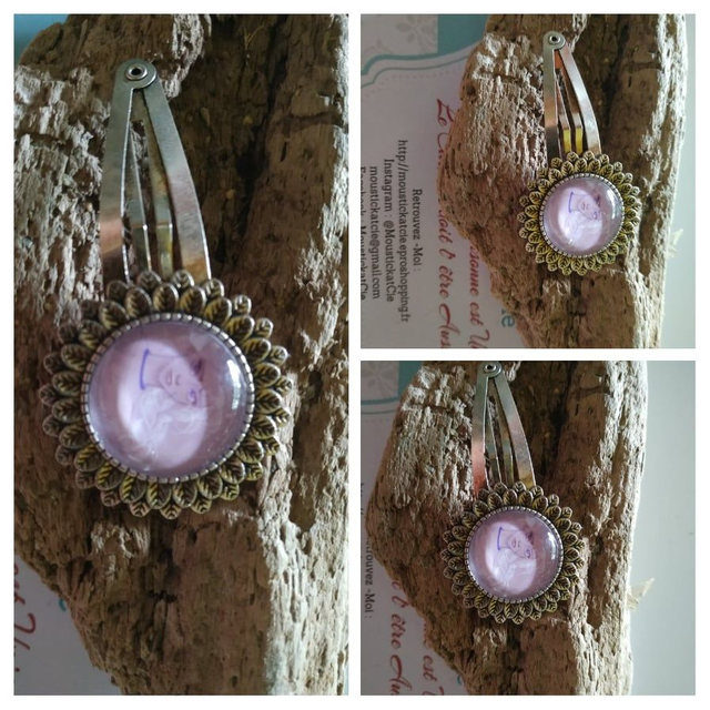 Pince à cheveux cabochon, barrette, Princesse