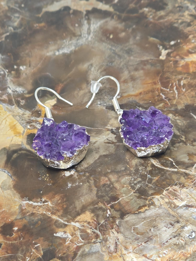 Boucles d'oreilles druse d'Améthyste