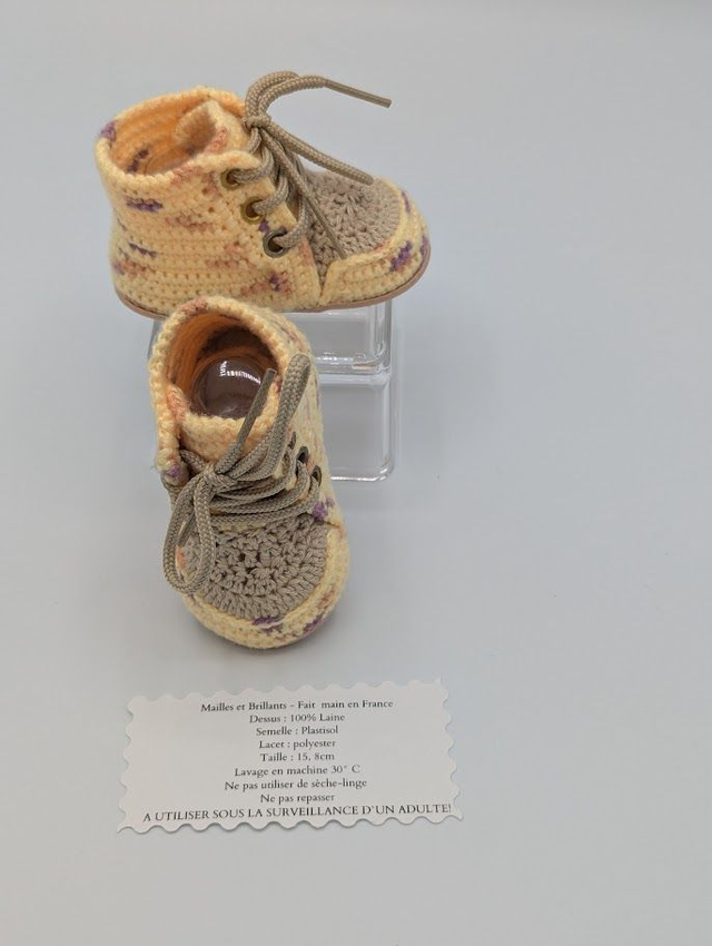 Chaussures bébé crochetées faites main – De la naissance à 15 mois | Personnalisables