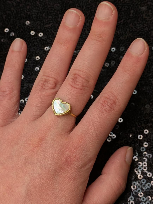 Bague nacre coeur 