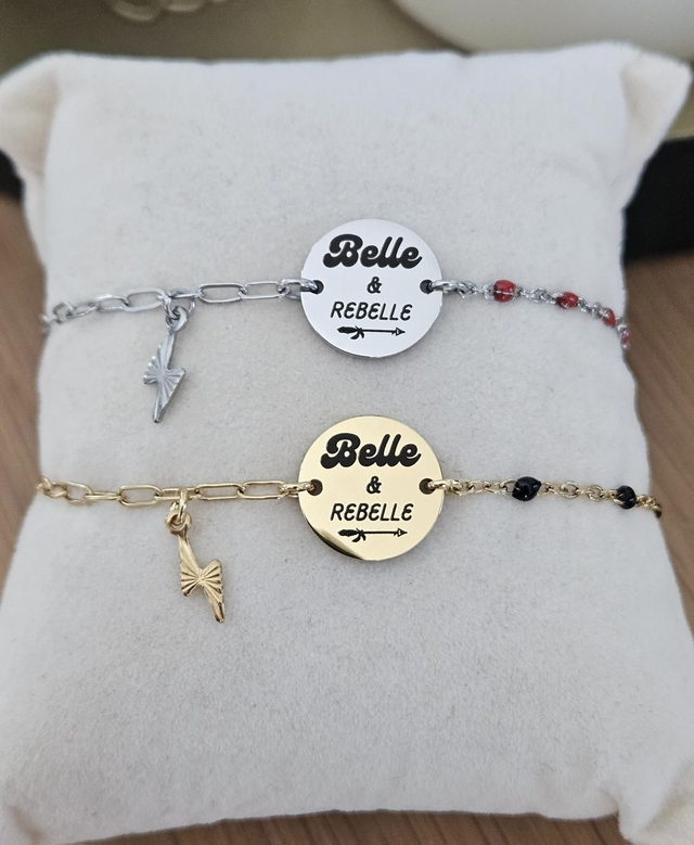 Bracelet chaîne "belle et rebelle "