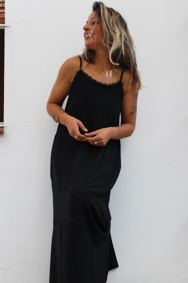 Vestido Lencero Low Negro