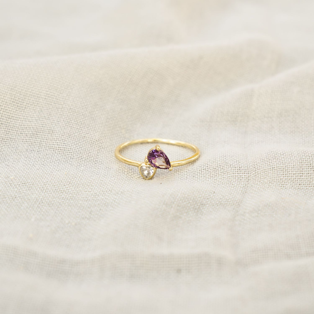 Ezüst Cirkon gyűrű ¤ aranyozott - Premium