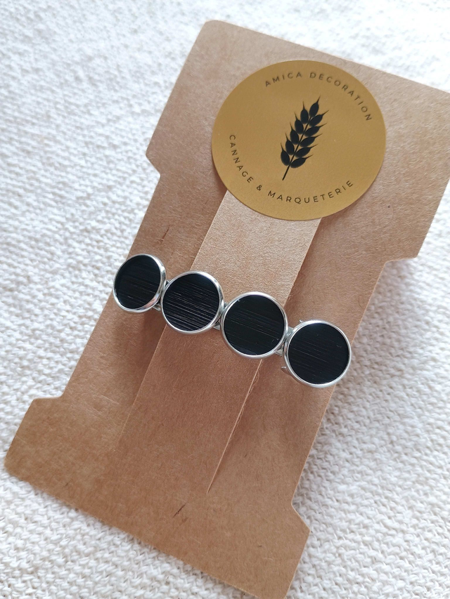 Barrette à cheveux argentée - Noir